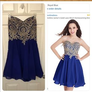 Strapless babydoll style homecoming dress